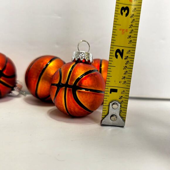 4 Vintage G&D Mercury Glass Miniature Basketball Christmas Ornaments - Picture 6 of 6